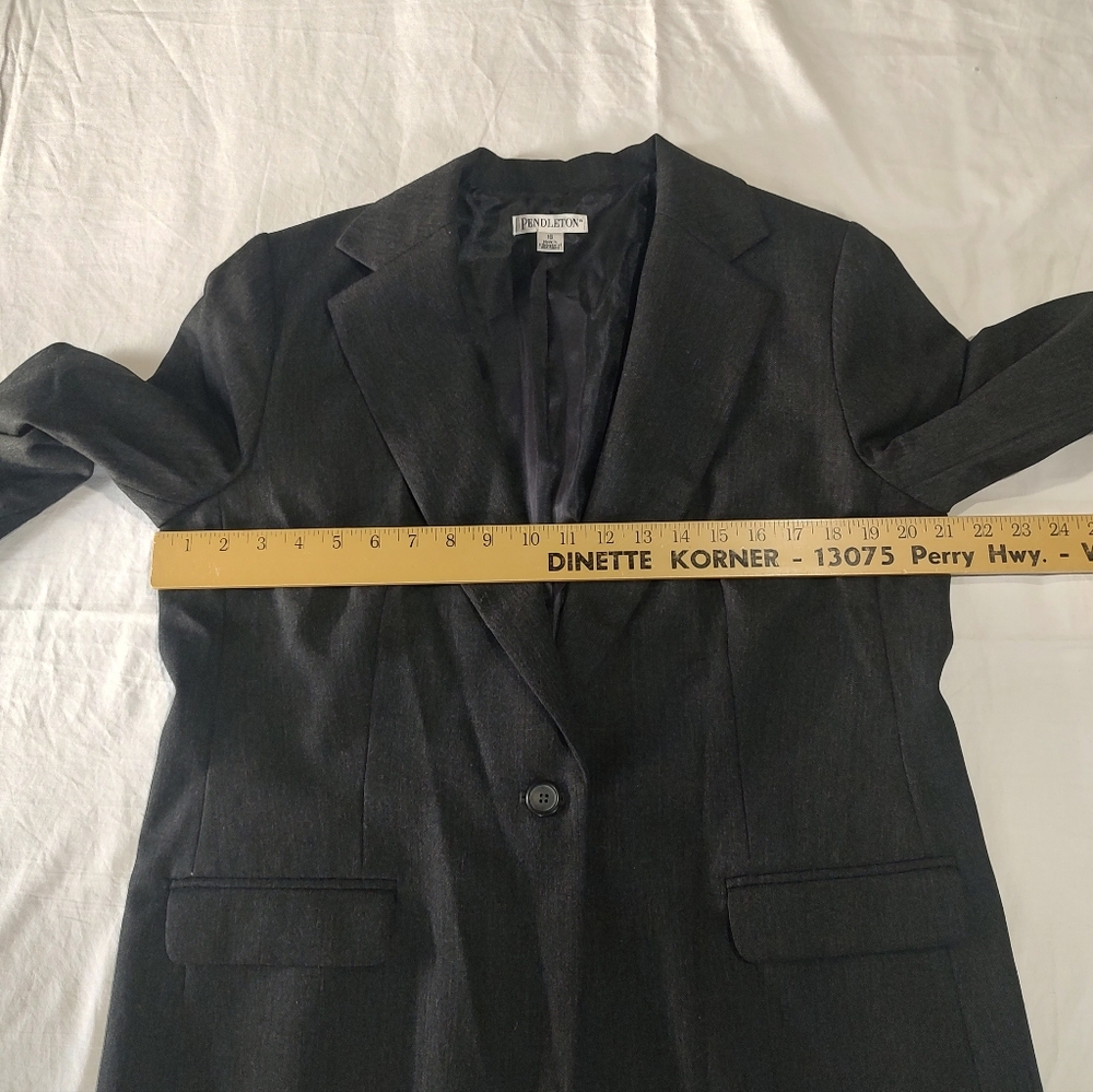 Pendleton Gray Refined Essentials Wool Blazer 16 … - image 10